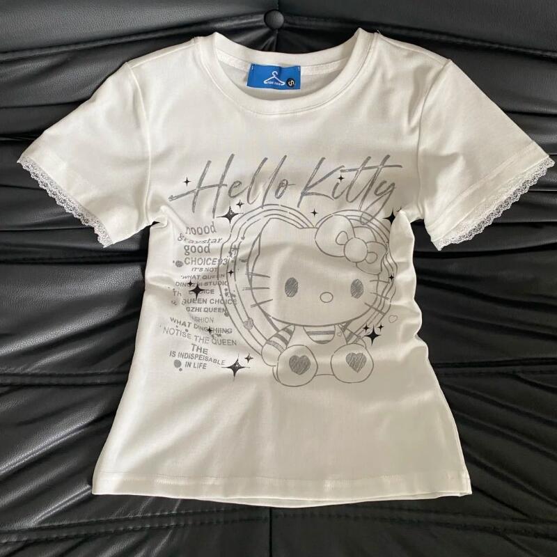 Street Fashion Tshirt - Letnia damska nowa słodka, retro koszulka