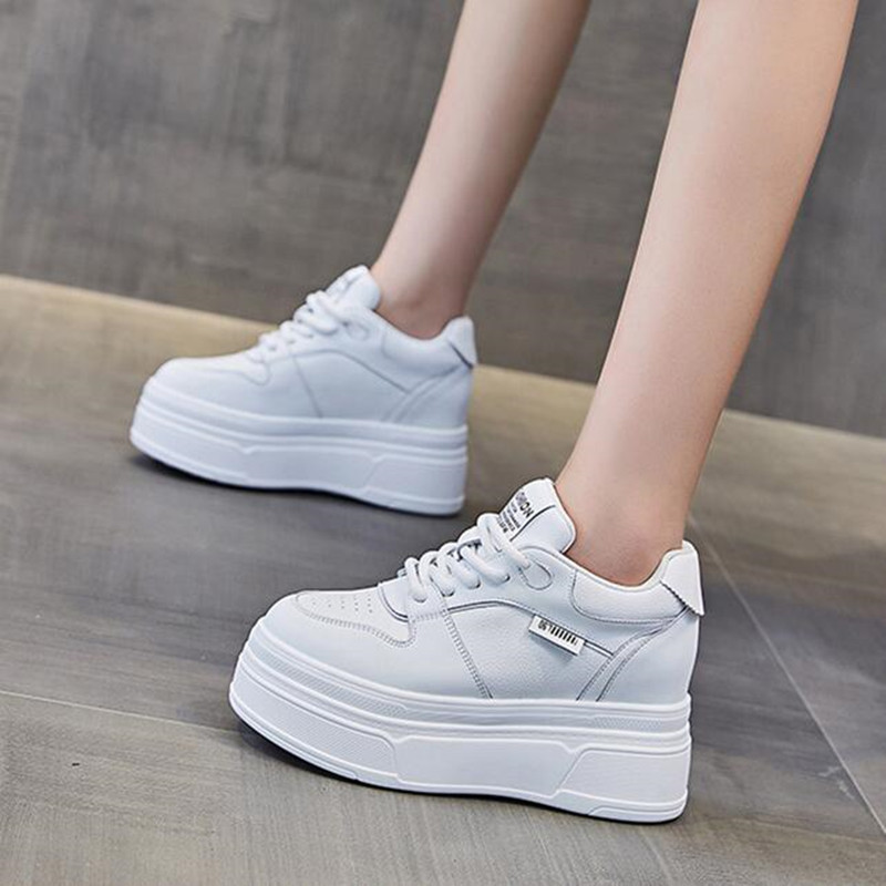 Chunky Sneaker Platform - 9CM Skórzane NOWE Markowe Letnie Jesienne