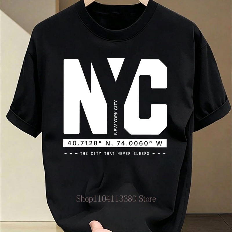Street Fashion Nyc - Męskie koszulki z grafiką NYC, letnie,