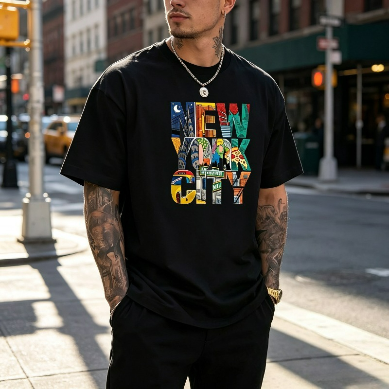 Street Fashion Nyc - Koszulka męska z grafiką NEW YORK