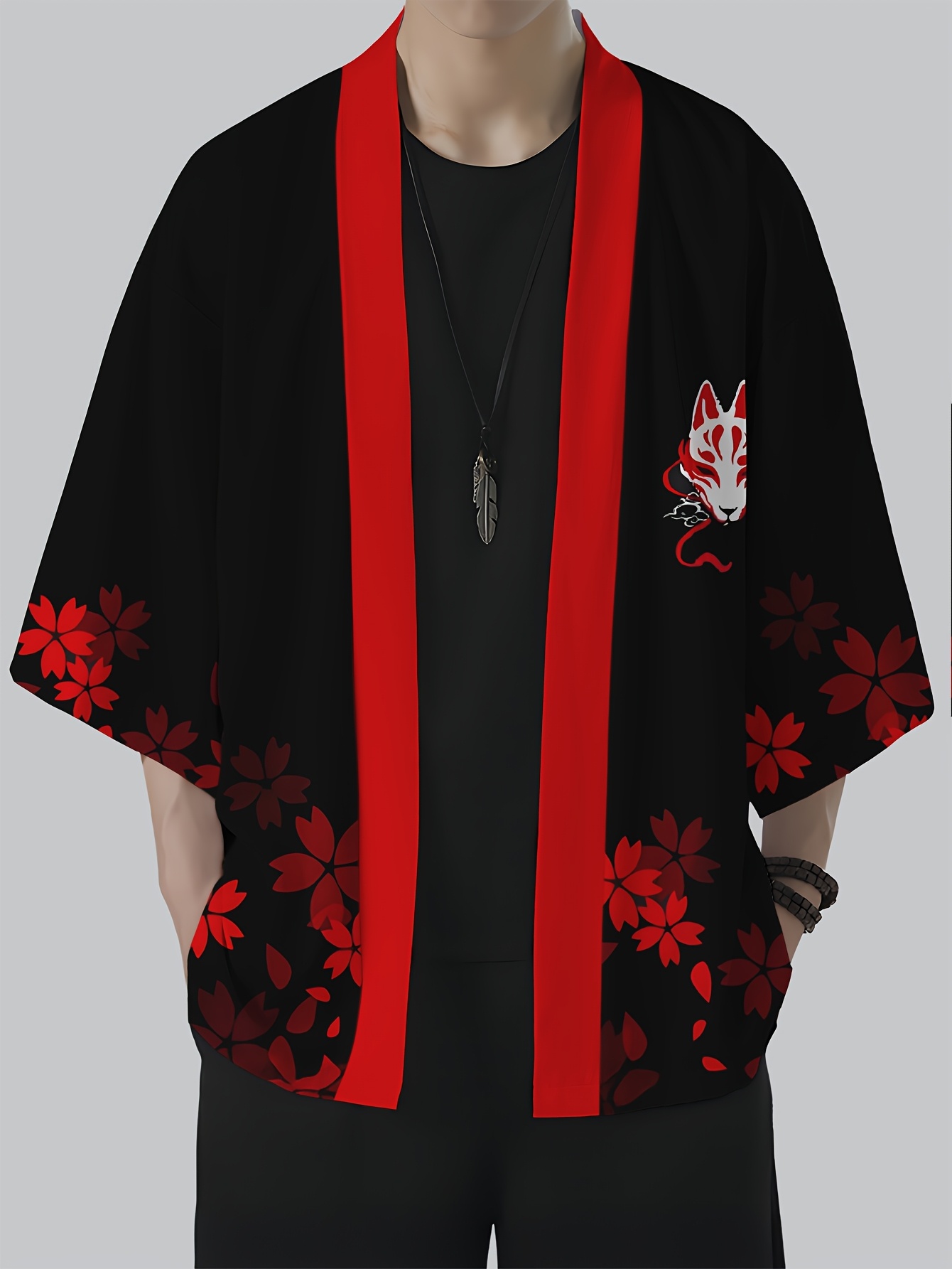 Street Fashion Kimono - Męskie kimono na lato 2026 z