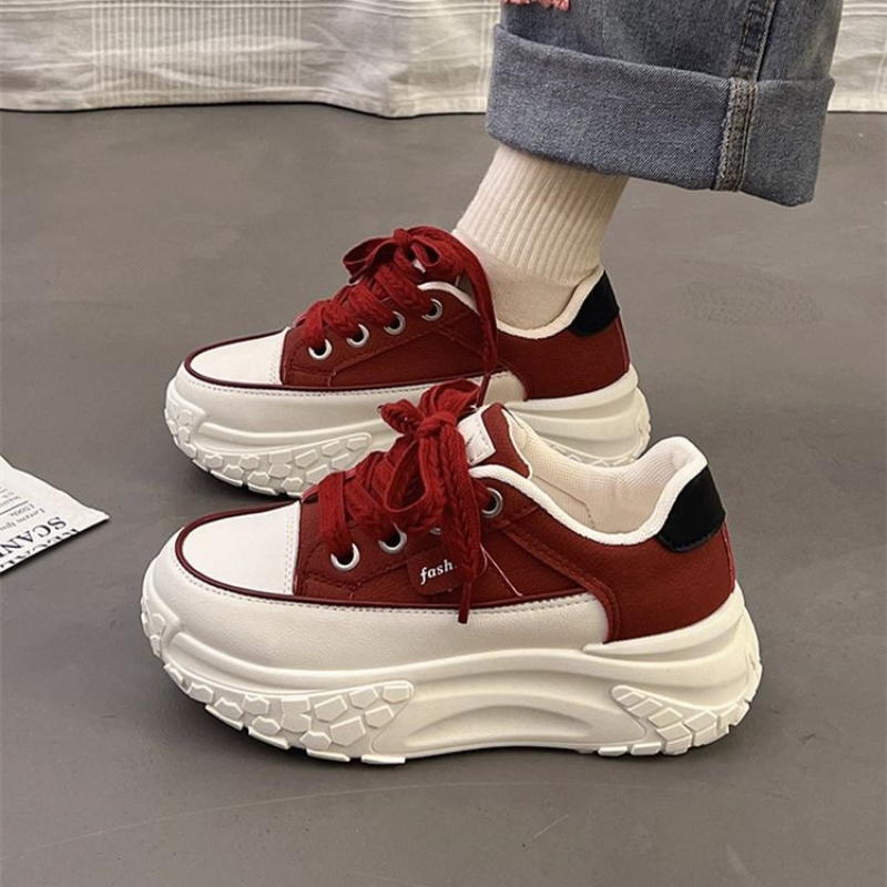 Chunky Sneaker Platform - Grube białe sneakersy damskie na wiosnę,