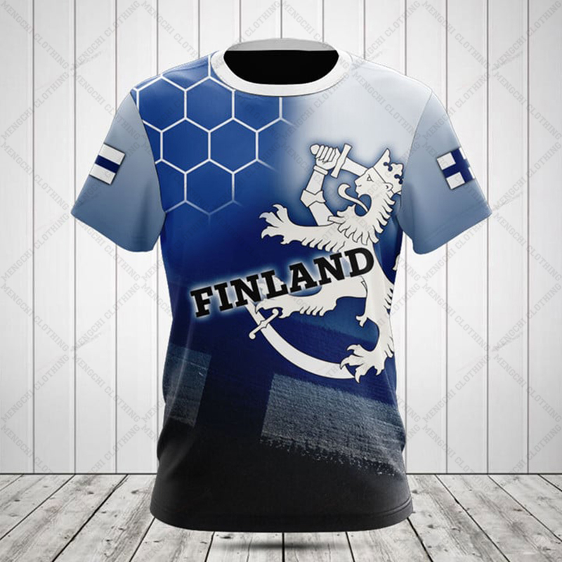Street Fashion Dance - Koszulki męskie z grafiką flagi Finlandii,