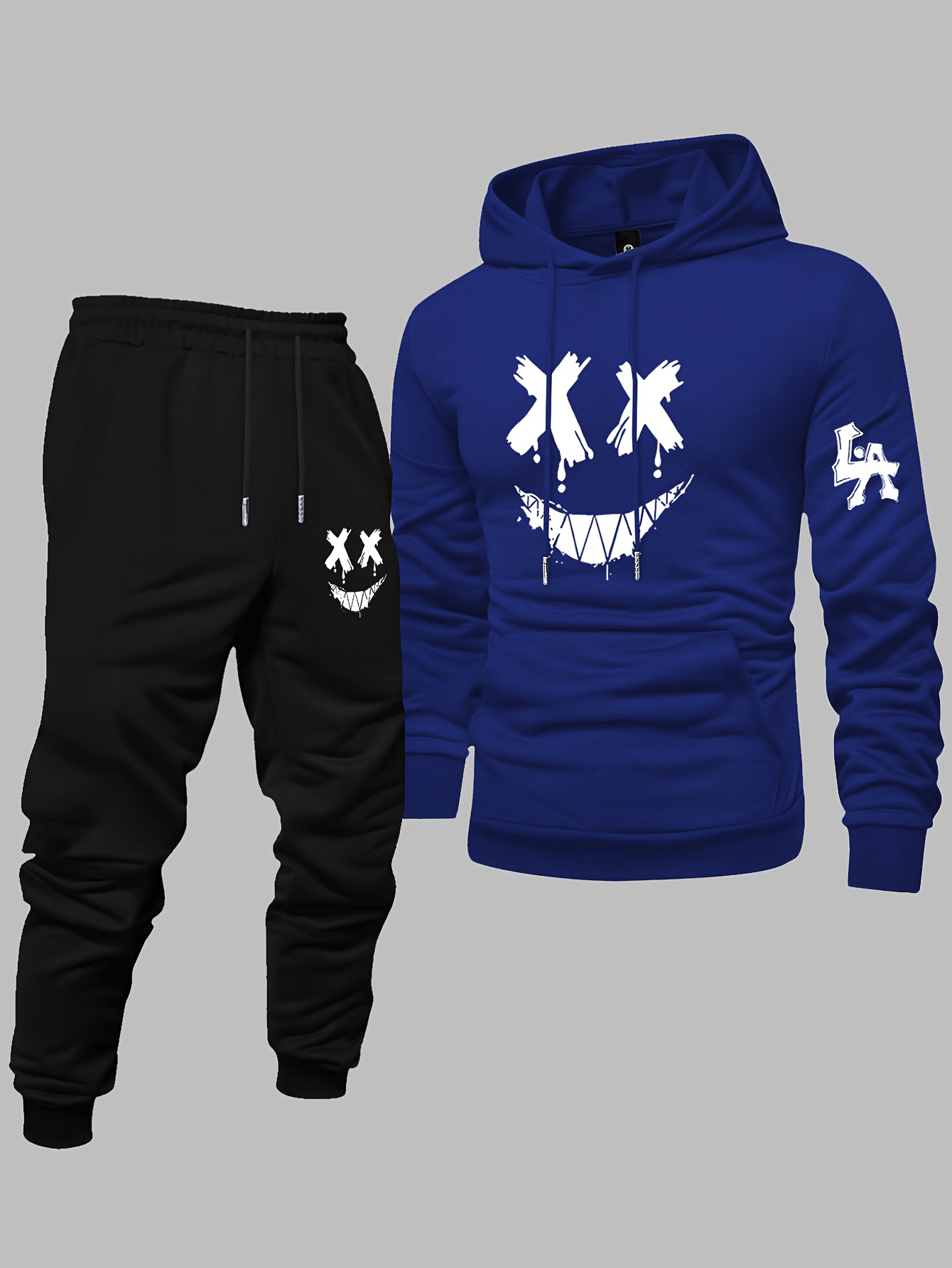 Graphic Hoodie Streetwear - Męski modny zestaw dresowy streetwearowy na