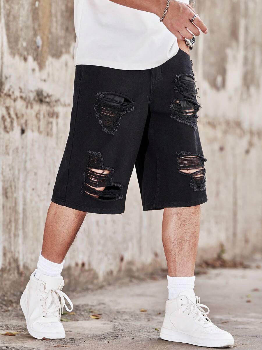 Distressed Jean Rip - Męskie szorty jeansowe Manfinity Homme, casualowe,