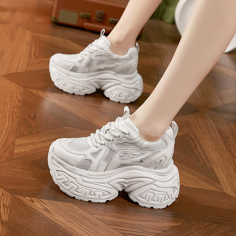 Chunky Sneaker Platform - Damskie modne sneakersy na grubej platformie,