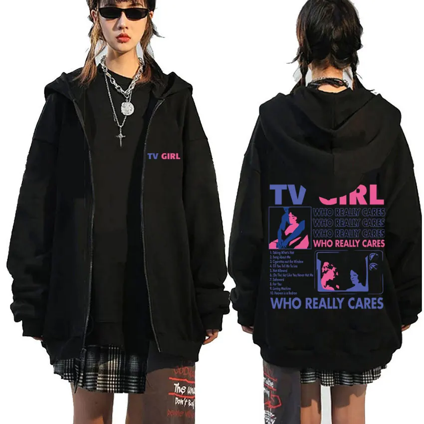 Graphic Hoodie Streetwear - Mężczyźni Kobiety TV Girl Who Really