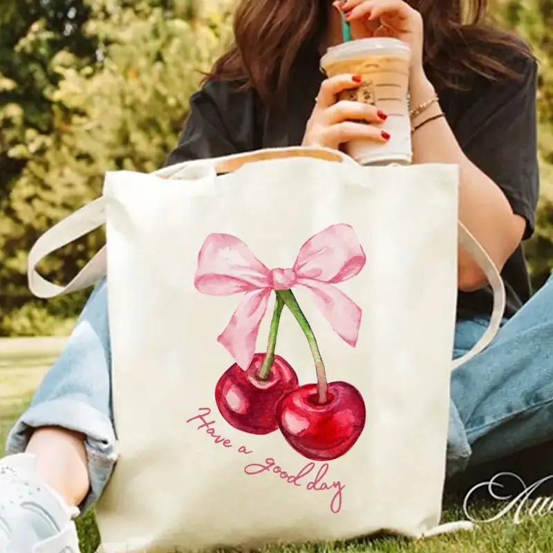 Torba płócienna z motywem wiśn – Tote Bag Canvas Print recenzja i cena
