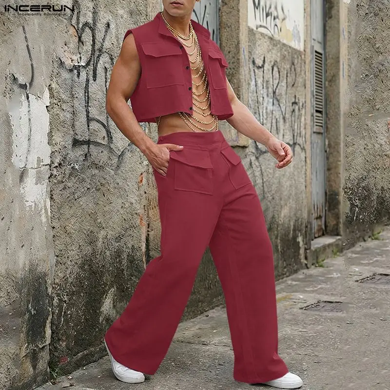 INCERUN Męskie Komplety Bez Rę – Street Fashion Clothes recenzja i cena
