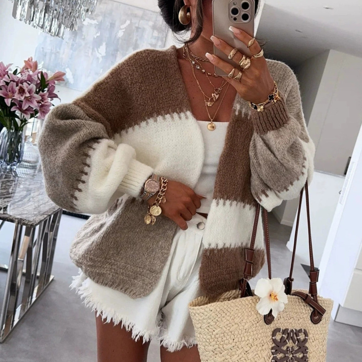 Kardigan damski w stylu patchw – Street Fashion Winter 2025 recenzja i cena