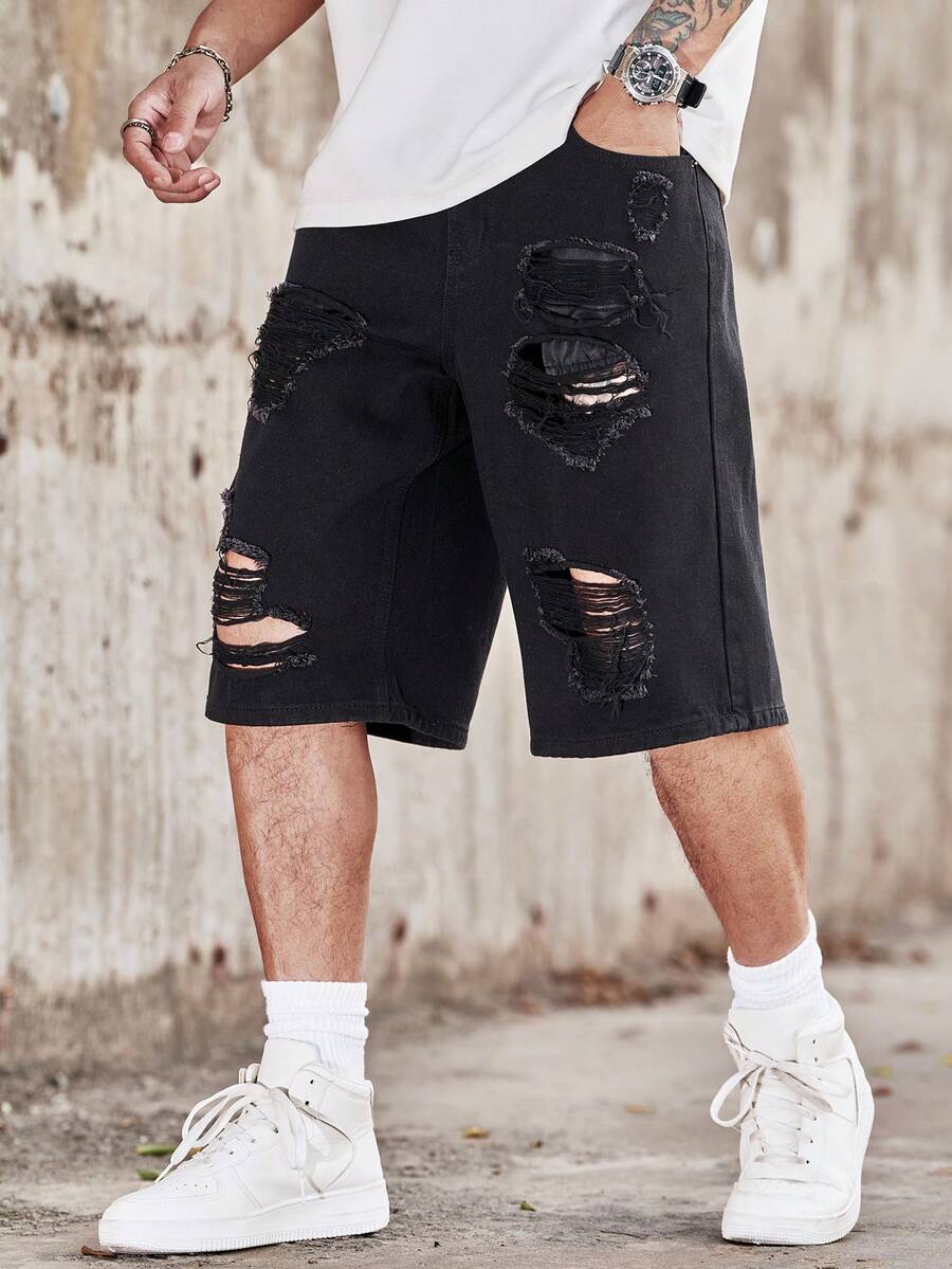Męskie szorty jeansowe Manfini – Distressed Jean Rip recenzja i cena