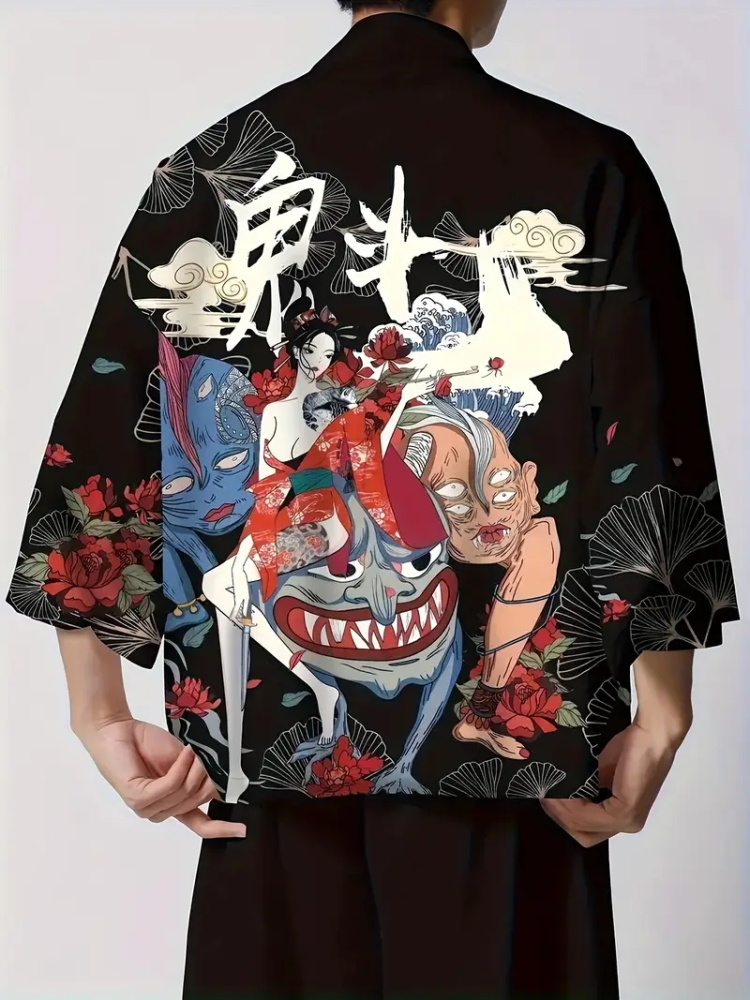 Męska moda japońska letnia kim – Street Fashion Kimono recenzja i cena